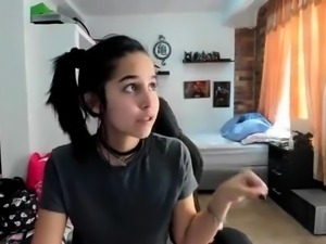 Alluring teen showing off her footjob abilities on webcam