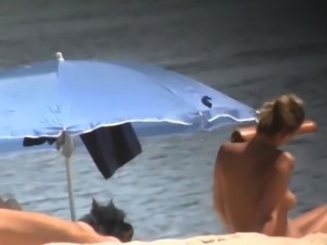 Busty girls at beach hidden cam