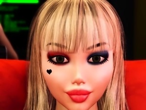 3d dickgirl android fucks sexy blonde in the sci-fi bedroom