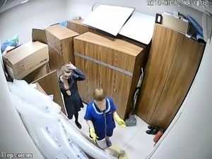Russian girls changing clothes on locker room spy camera