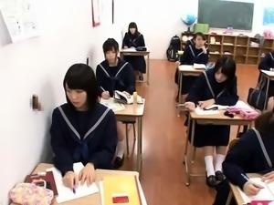 Japanese schoolgirls sucking and fucking mystery cocks