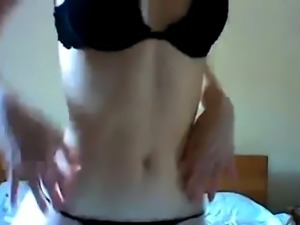 sexy skinny blonde girl teases and strips during webcam show