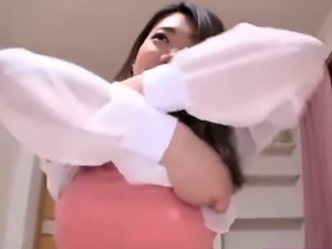 Lascivious cousin with perky tits - Hairy Asian pussy in