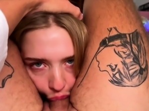 Hot Russian babe devours my hard cock