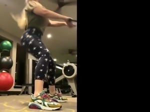 Perfect blond making solo masturbation