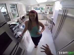 Curvy Blonde PAWG Cleaning Lady Cheats On BF, Fucking With Her Boss For Money