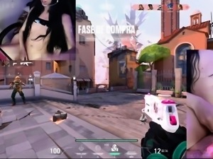 Lustful gamer with small tits brings herself to climax
