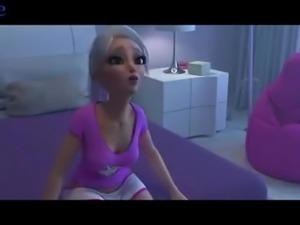 Charming 3D-animated Futanari trannies make full use of their dicks
