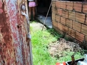 Lascivious Latina sucking cock and getting fucked outside