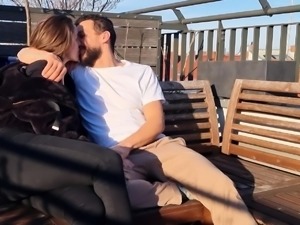 Amateur brunette fucks two big cocks
