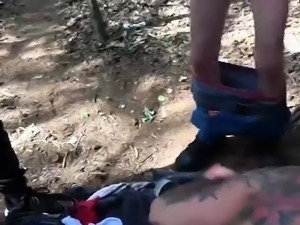 Public gangbang in a highway parking lot