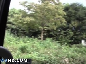Hardcore Japanese action outside with warm Yuuka Kaede - an