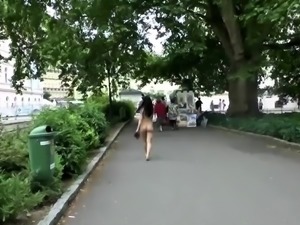 Teen model Nika Nikola naked in public