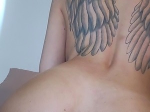 Solo girl masturbates with double dong No anal