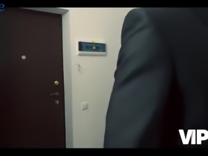 Young kinky couple has a wild threesome with a hot blonde milf on the sofa