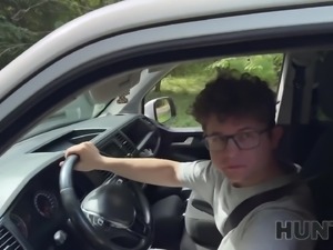 Blonde slut sucks my dick in front of his bf for cash